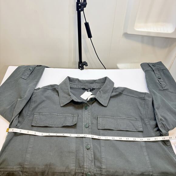 Stitch Fix Gray Shacket Utility Jacket Womens XL Button Front Pockets NWOT - Picture 4 of 4